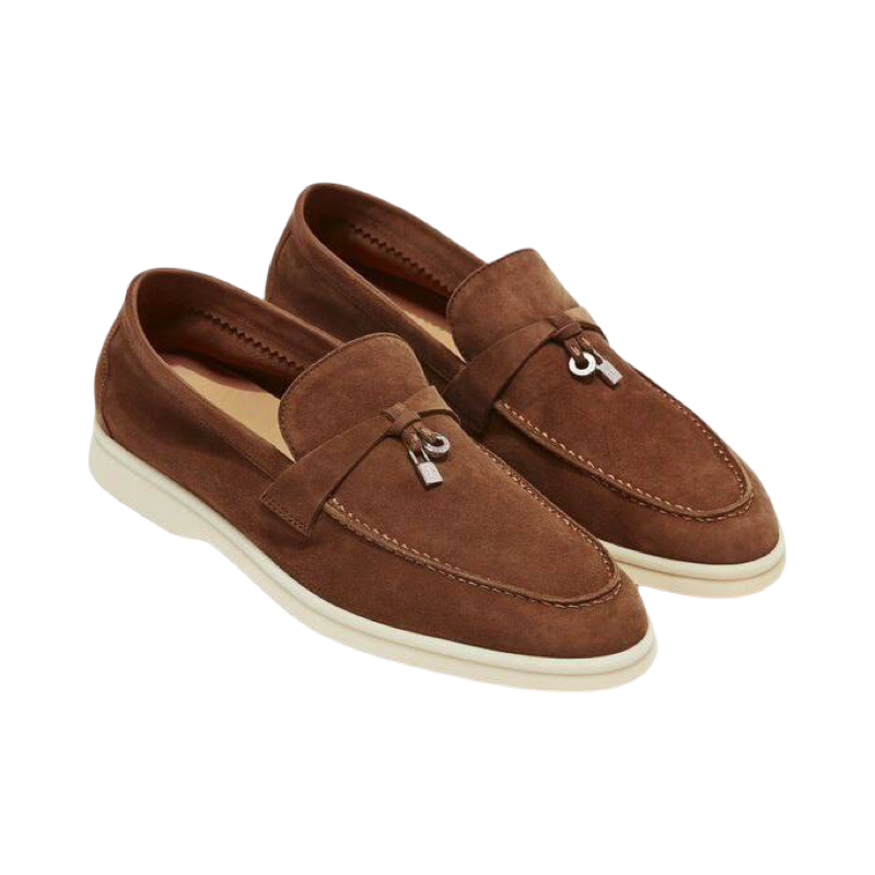 Loro Piana Brown Suede Summer Charms Walk