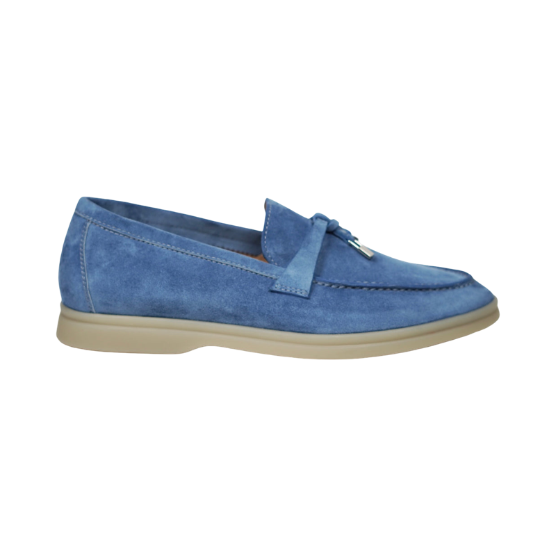 Loro Piana blue Suede Summer Charms Walk