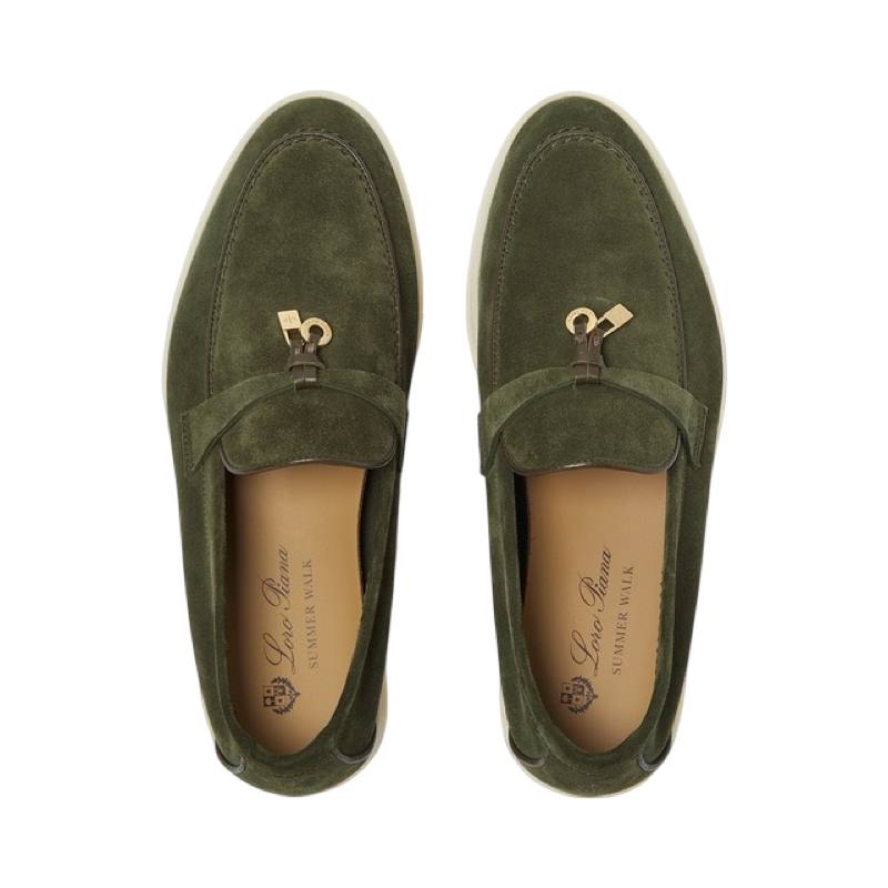 Loro Piana olive Suede Summer Charms Walk