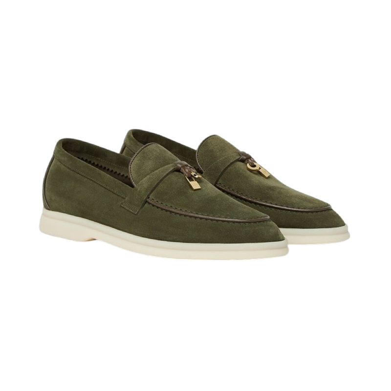 Loro Piana olive Suede Summer Charms Walk