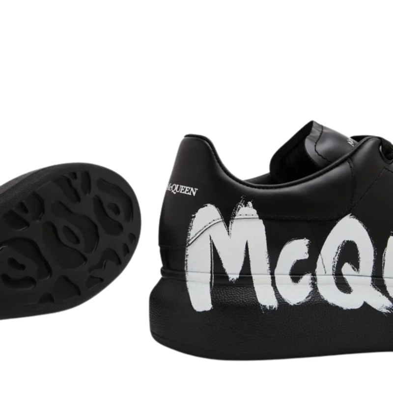 Alexander McQueen Oversized Graffiti Black White