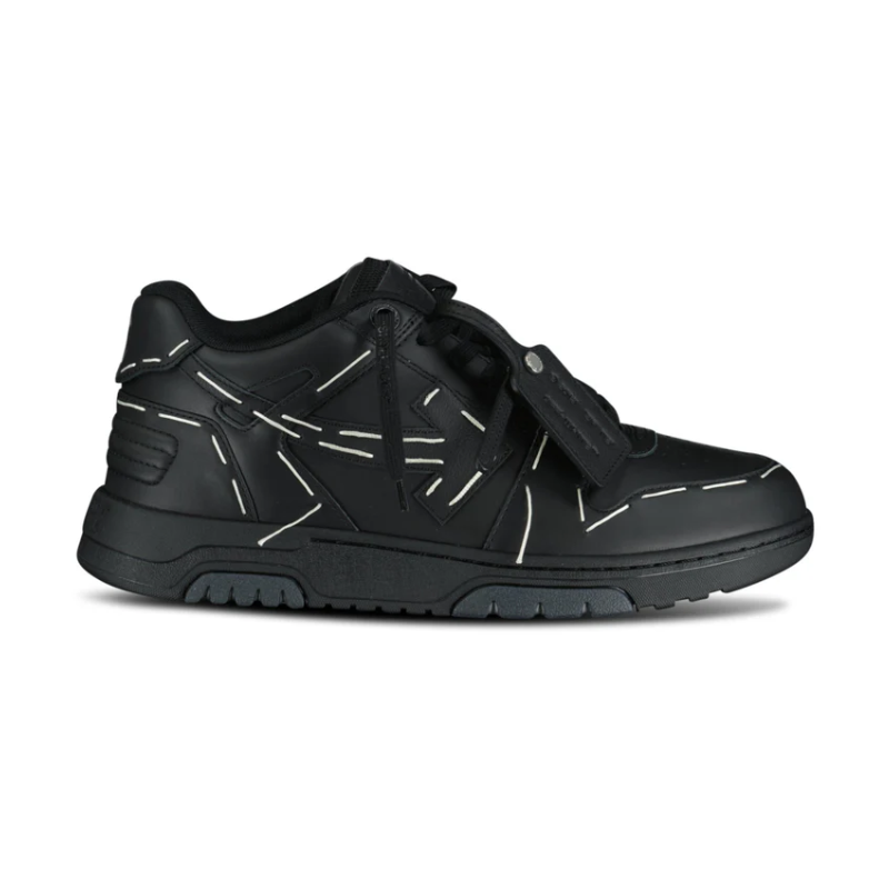 OFF-WHITE Out Of Office OOO low Tops Sartorial Stitching Black Black