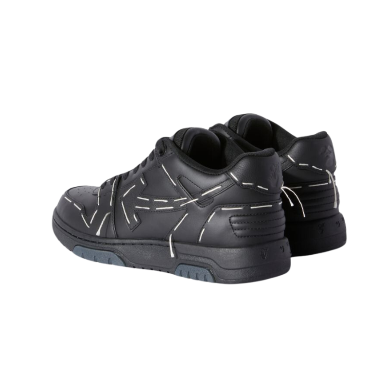 OFF-WHITE Out Of Office OOO low Tops Sartorial Stitching Black Black