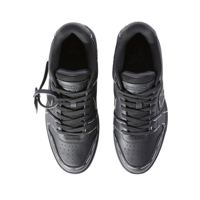 OFF-WHITE Out Of Office OOO low Tops Sartorial Stitching Black Black