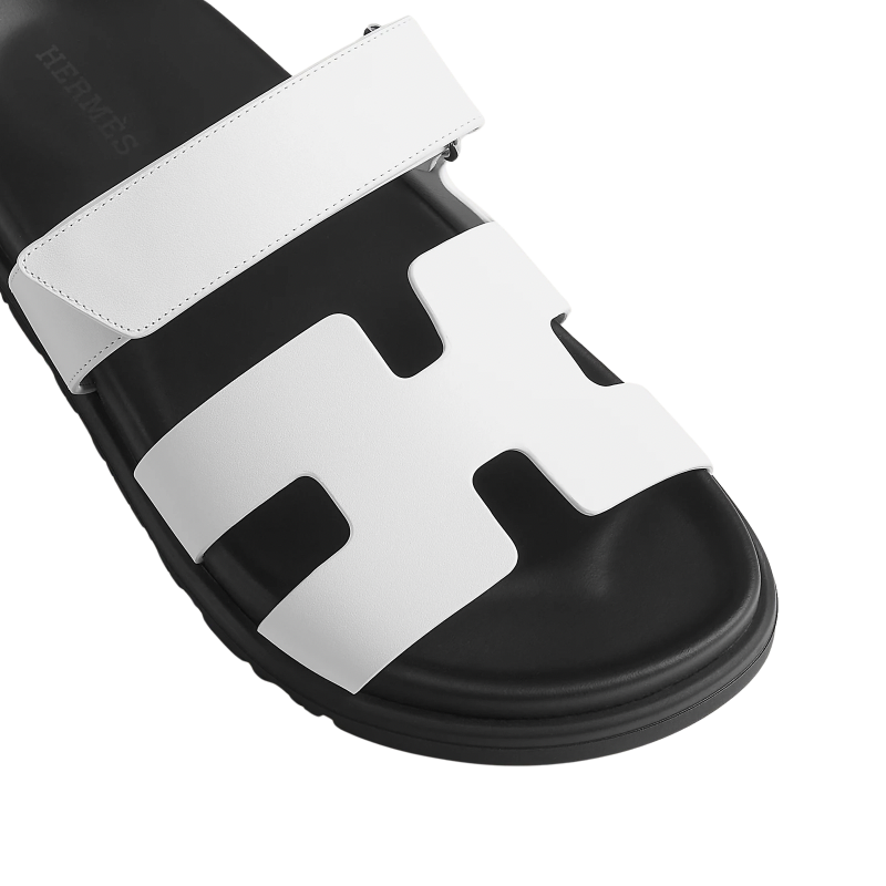 Hermes Chypre Sandals – White Palladium Hardware
