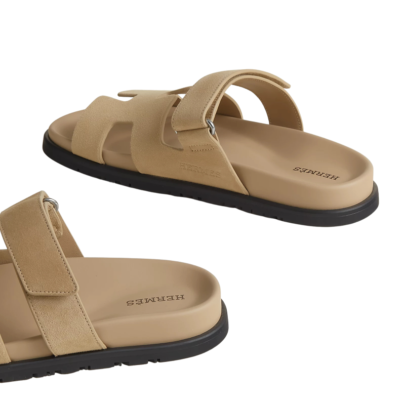 Hermes Chypre Sandal Beige Suede