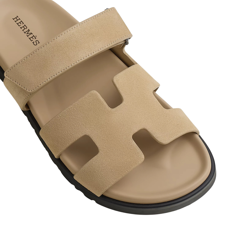 Hermes Chypre Sandal Beige Suede