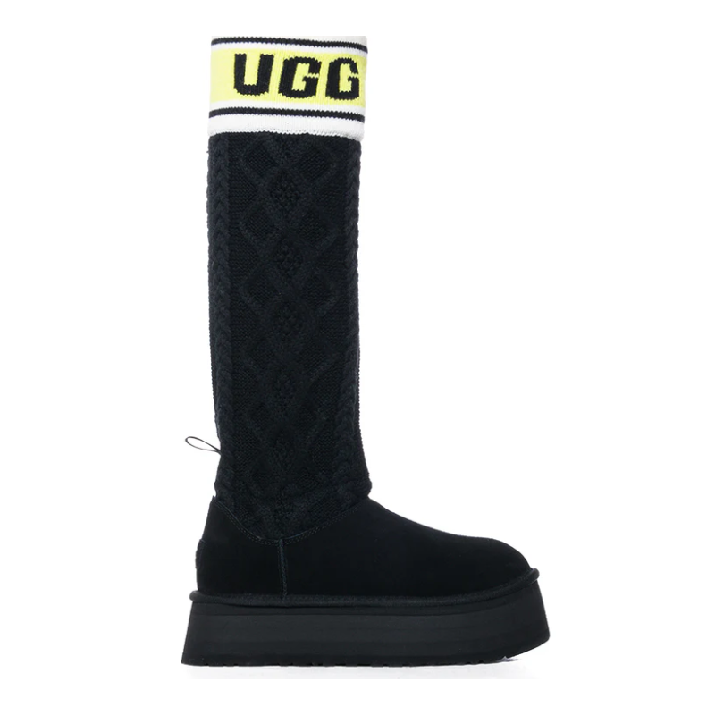 UGG Classic Sweater Letter Boot – Black
