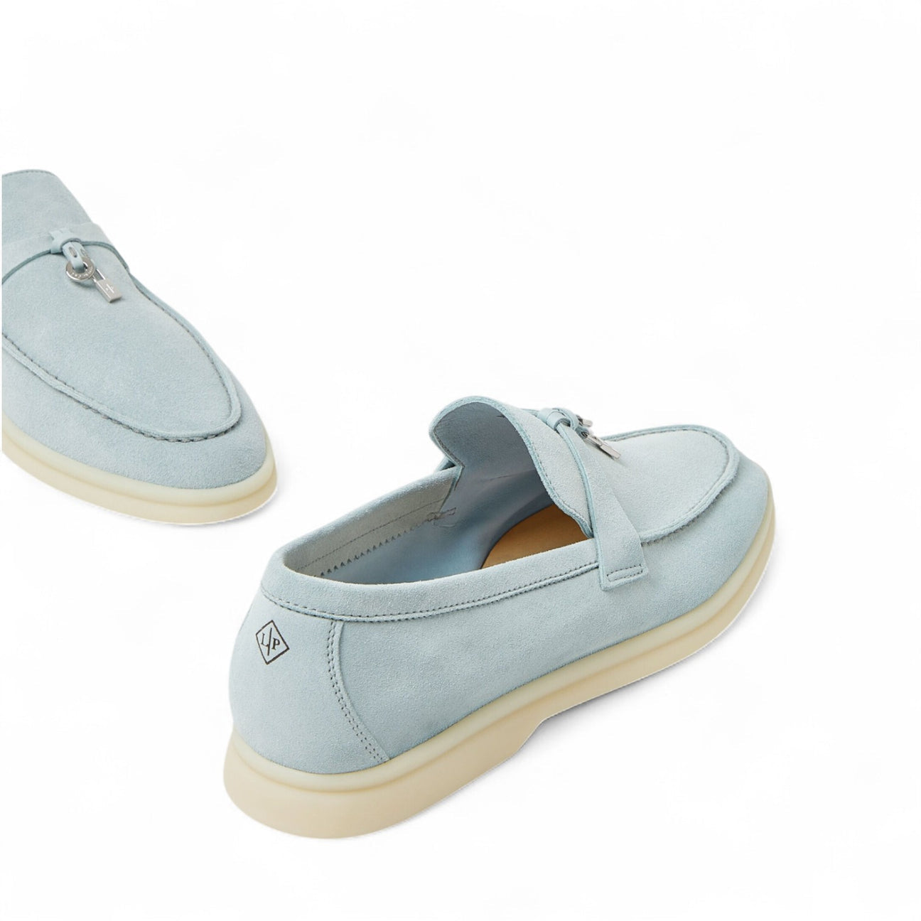 LORO PIANA SUMMER CHARMS WALK SUEDE WOMEN LIGHT BLUE LOAFER