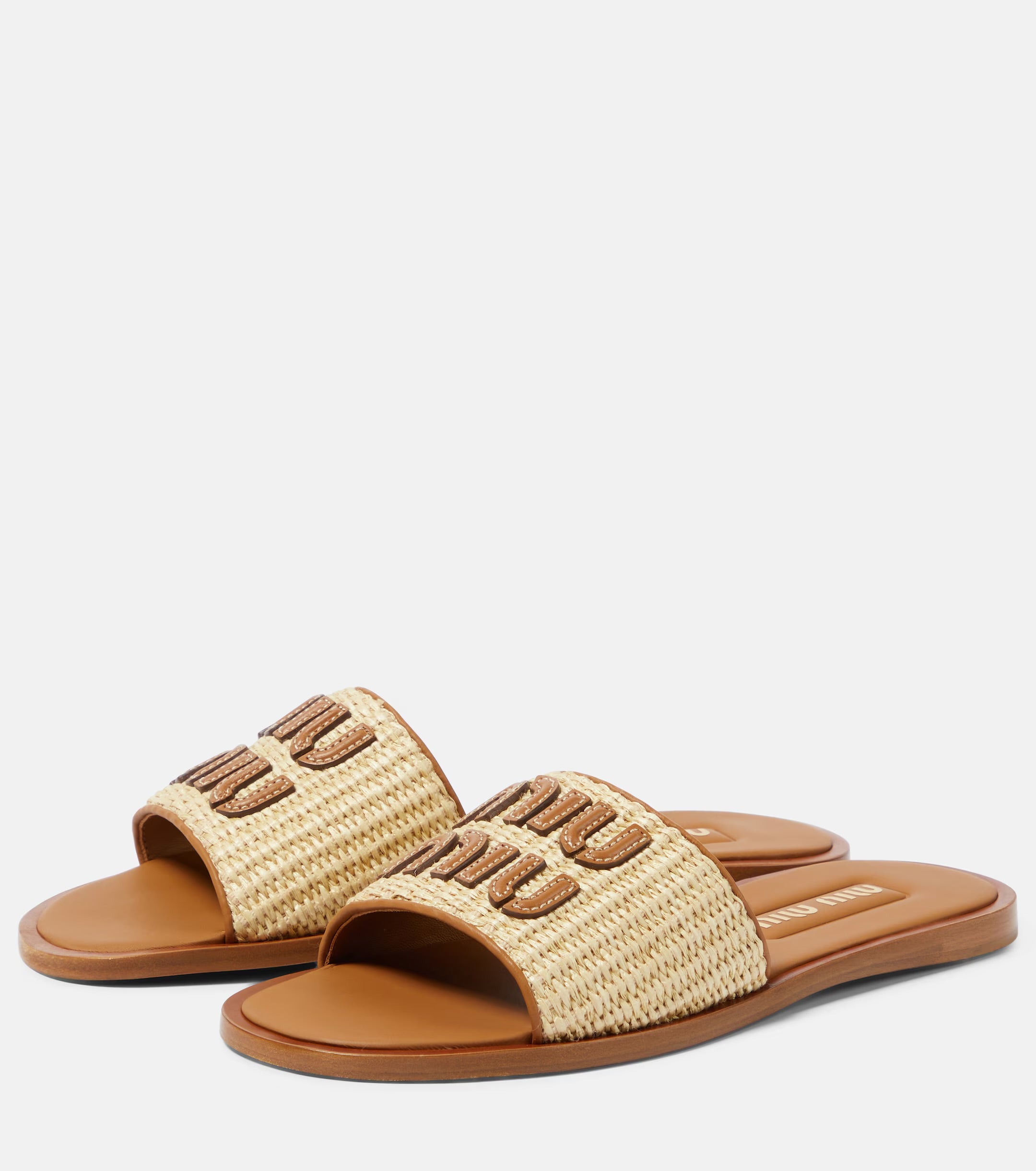 Miu Miu Canvas Sandals Naturale