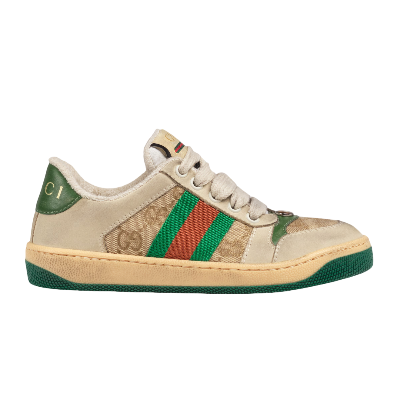 Gucci Beige/Brown GG Canvas Screener Sneakers