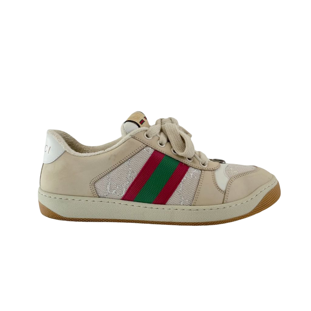 GUCCI SCREENER LEATHER SNEAKERS
