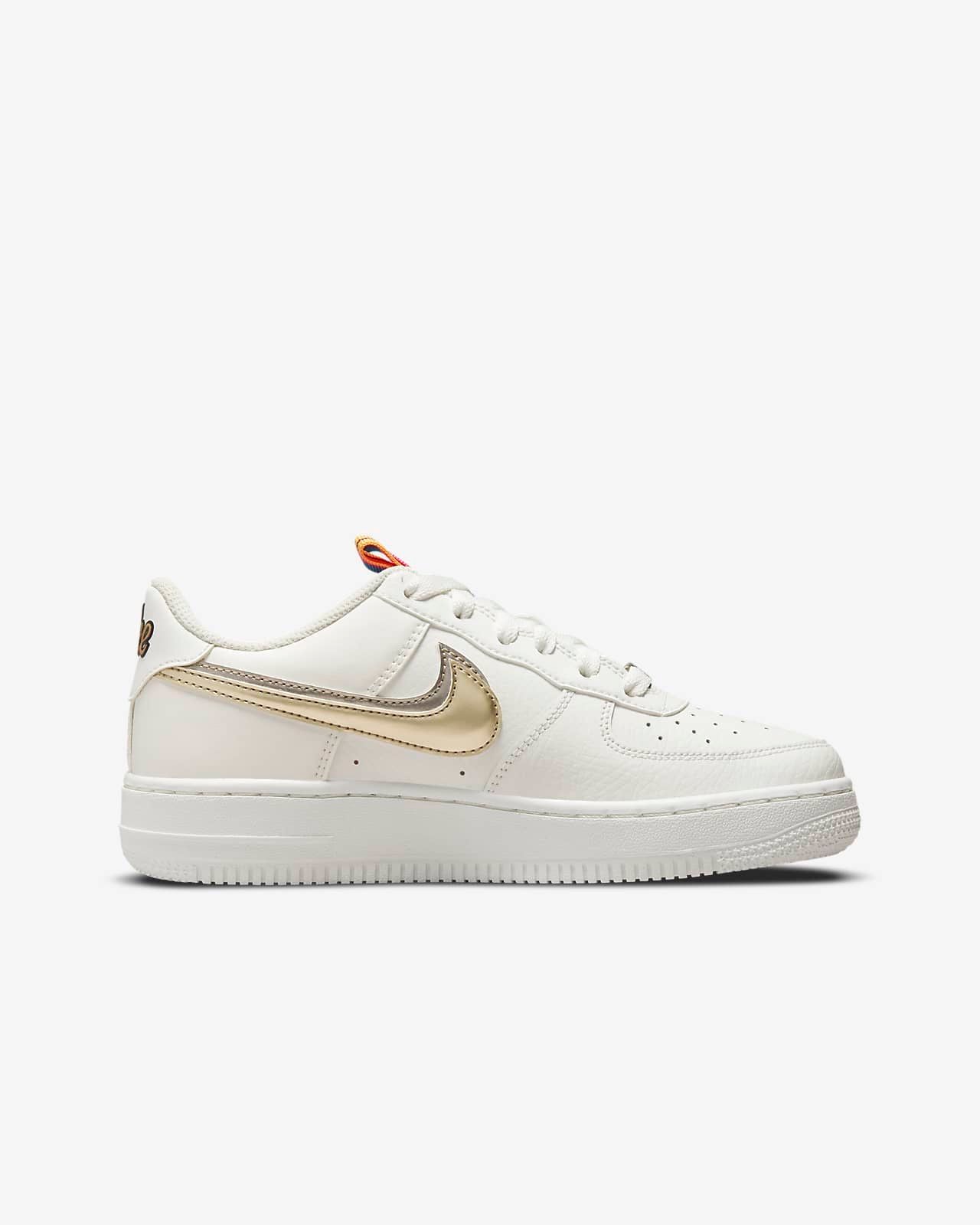 Nike Air Force 1 LV8 Double Swoosh Silver Gold wmns