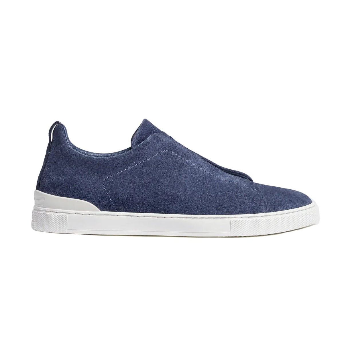 Zegna Triple Stitch Suede Sneakers Blue