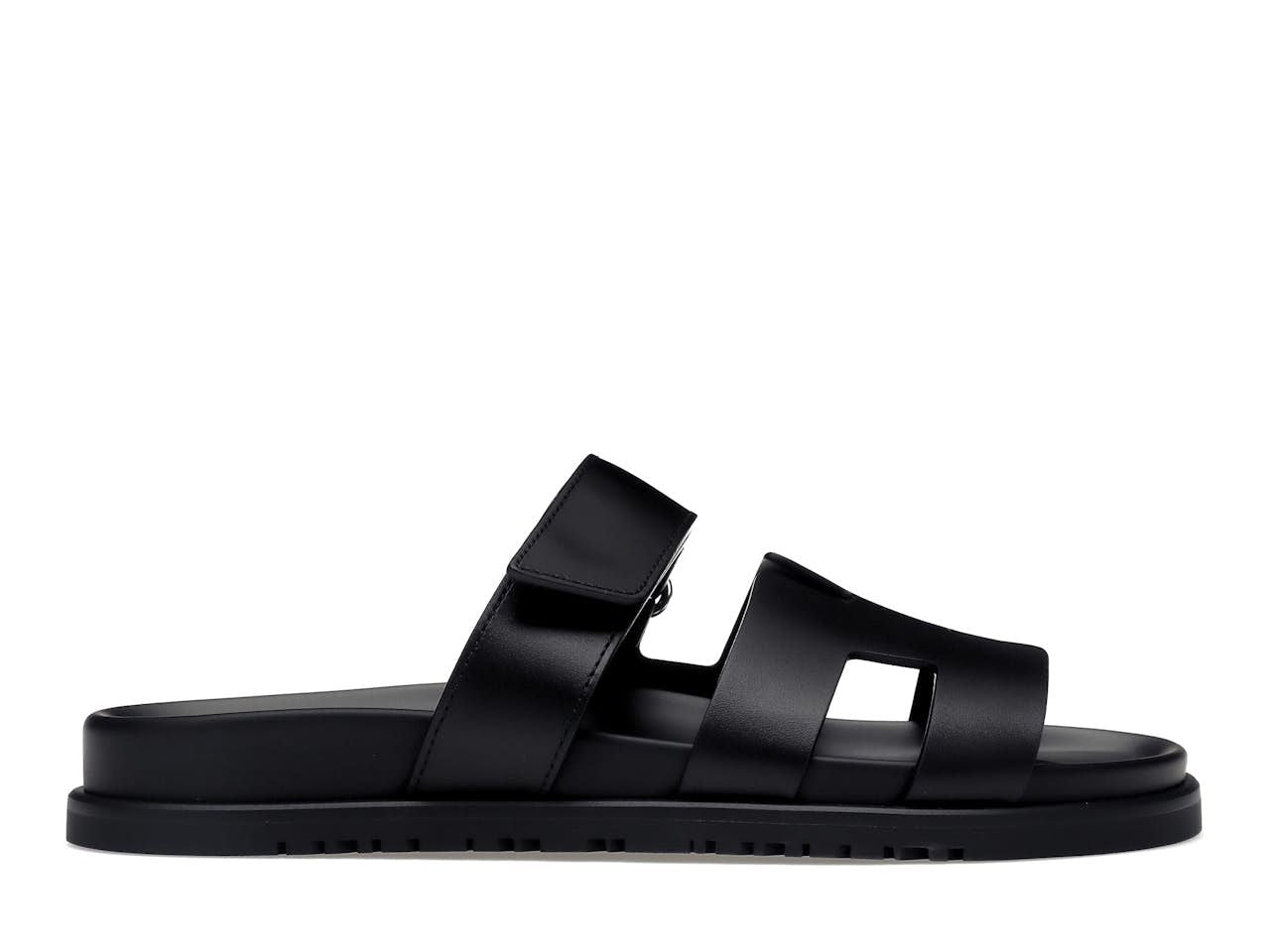 Hermes Chypre Sandal Noir Calfskin Leather