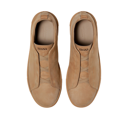 ZEGNA BEIGE TRIPLE STITCH™ SECONDSKIN SNEAKERS