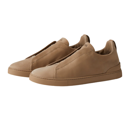 ZEGNA BEIGE TRIPLE STITCH™ SECONDSKIN SNEAKERS