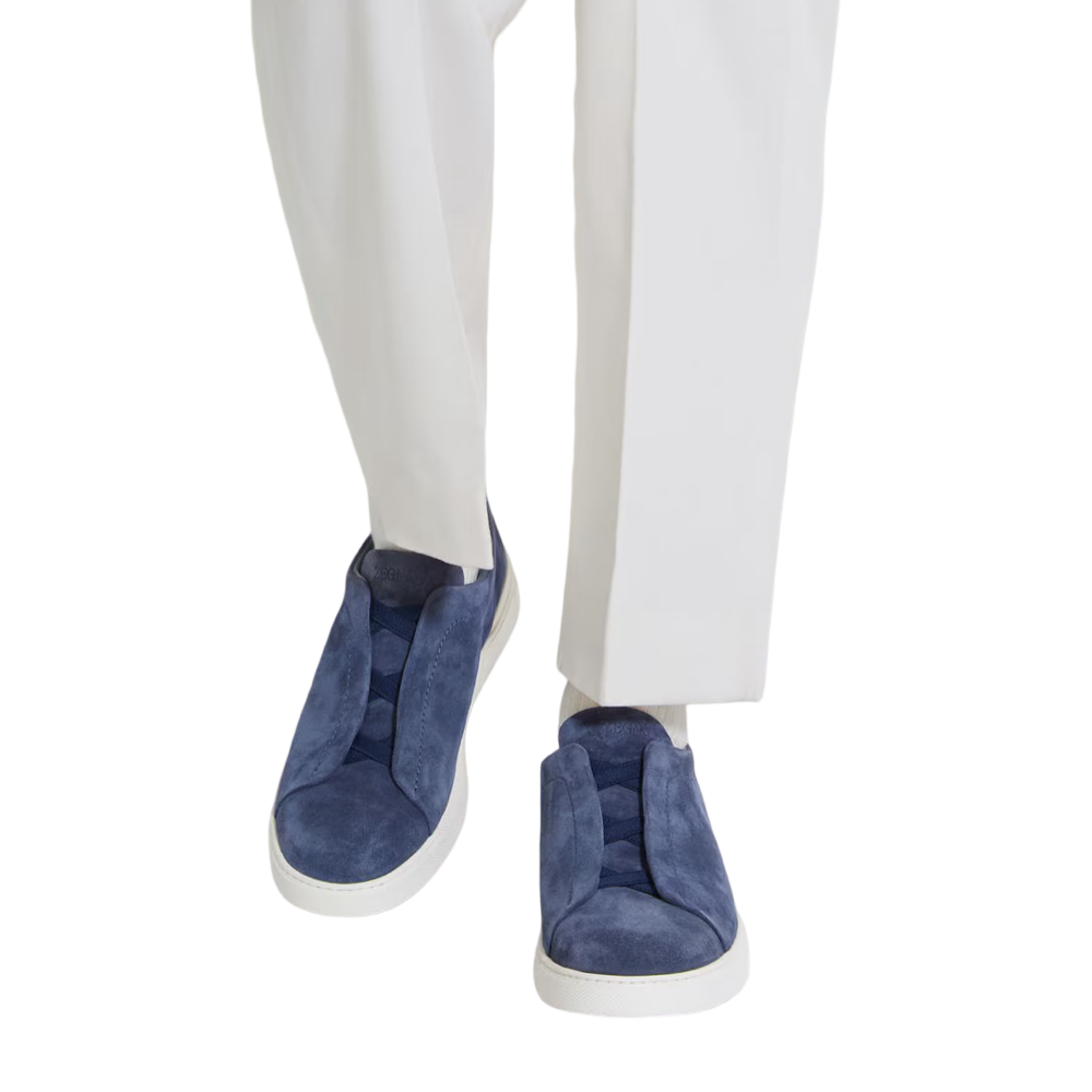 ZEGNA UTILITY BLUE SUEDE TRIPLE STITCH™ SNEAKERS
