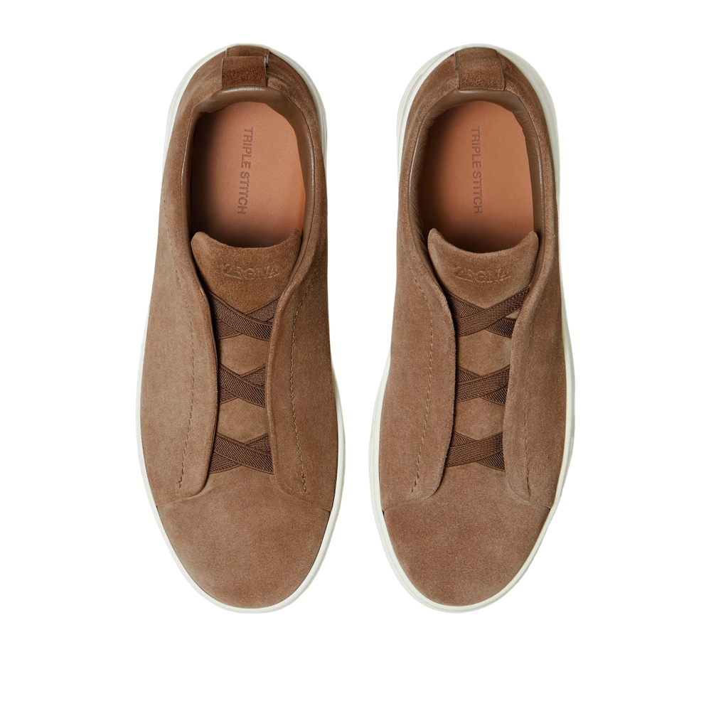 ZEGNA BEIGE SUEDE TRIPLE STITCH™ SNEAKERS