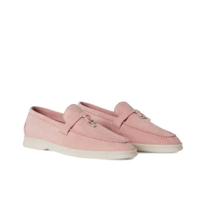 Loro Piana pink Suede Summer Charms Walk