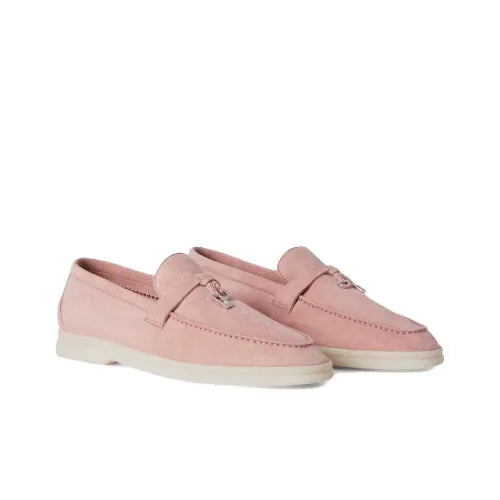 Loro Piana pink Suede Summer Charms Walk