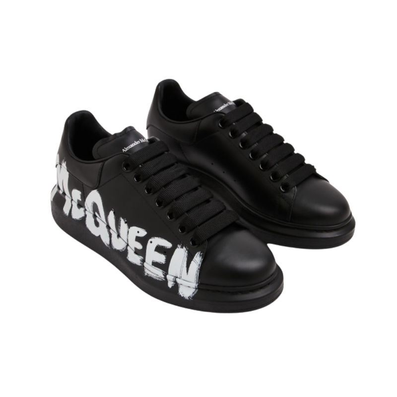 Alexander McQueen Oversized Graffiti Black White