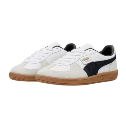 PUMA Palermo Leather Trainers in White & Black