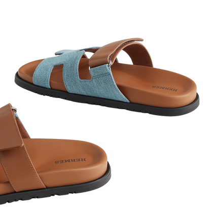 Hermes Chypre Sandal Bicolor/Denim