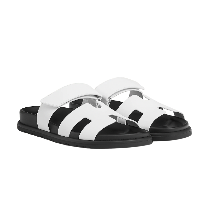 Hermes Chypre Sandals – White Palladium Hardware