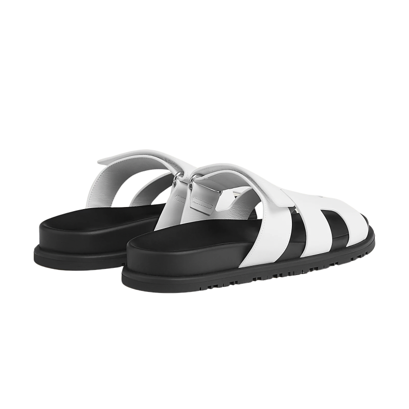 Hermes Chypre Sandals – White Palladium Hardware