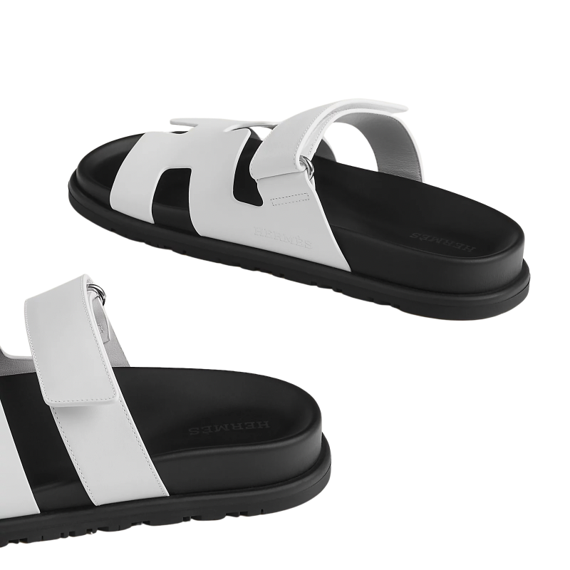 Hermes Chypre Sandals – White Palladium Hardware