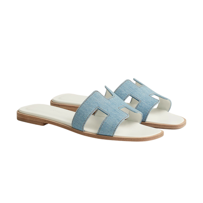 Hermes Oran Sandal Bleu/Clair