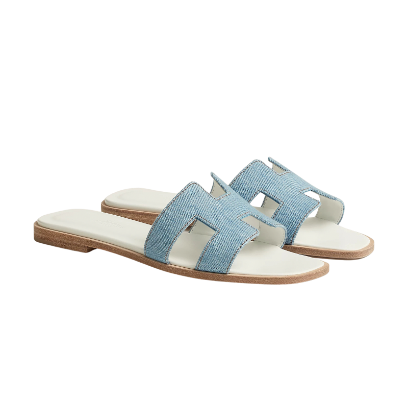 Hermes Oran Sandal Bleu/Clair