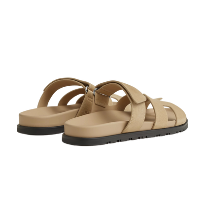 Hermes Chypre Sandal Beige Suede
