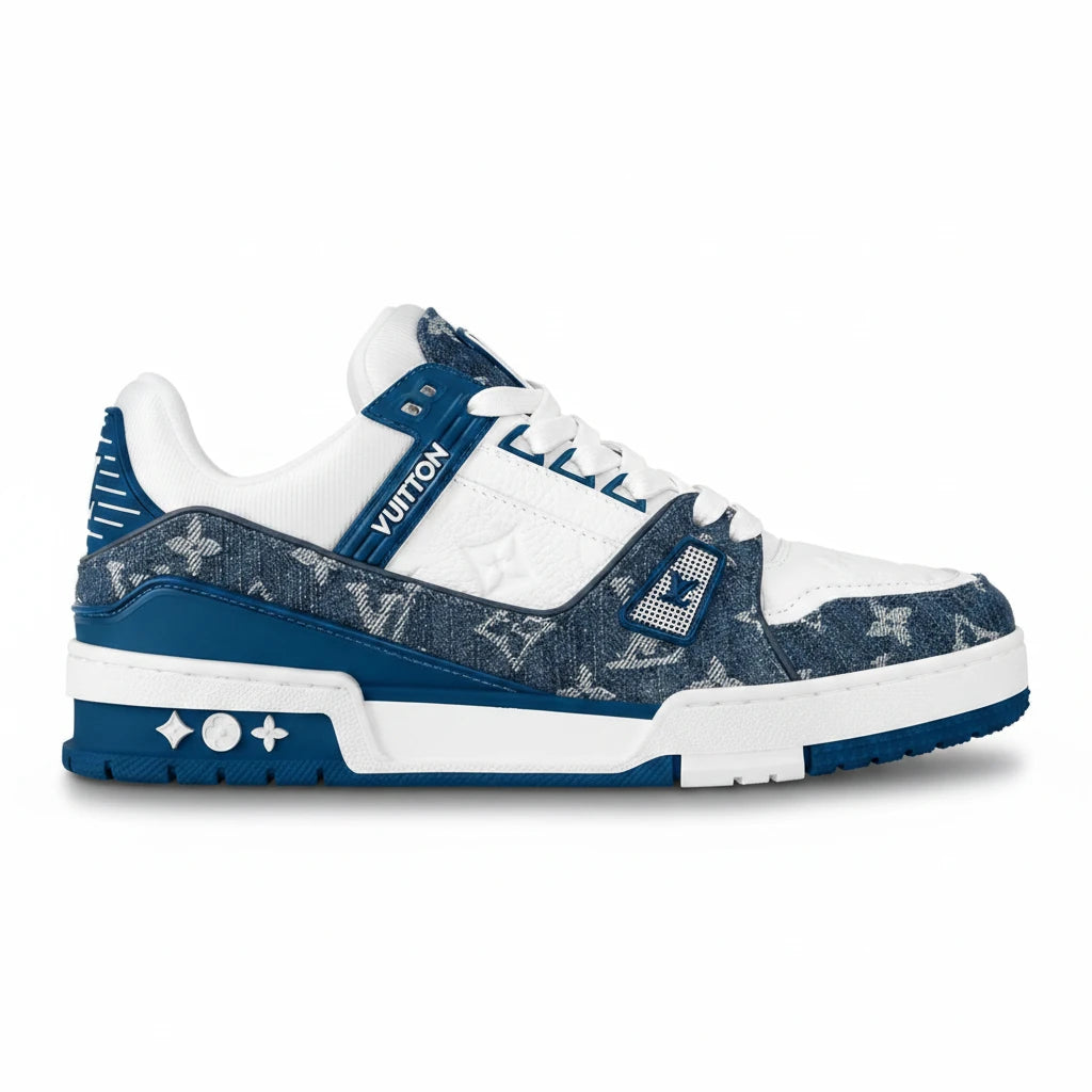 Louis Vuitton LV Trainer Monogram Denim White Blue