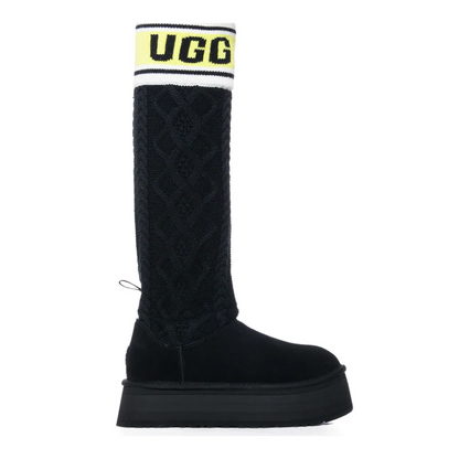 UGG Classic Sweater Letter Boot – Black