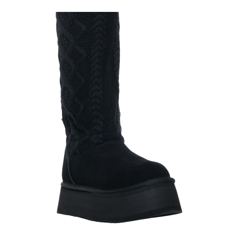 UGG Classic Sweater Letter Boot – Black
