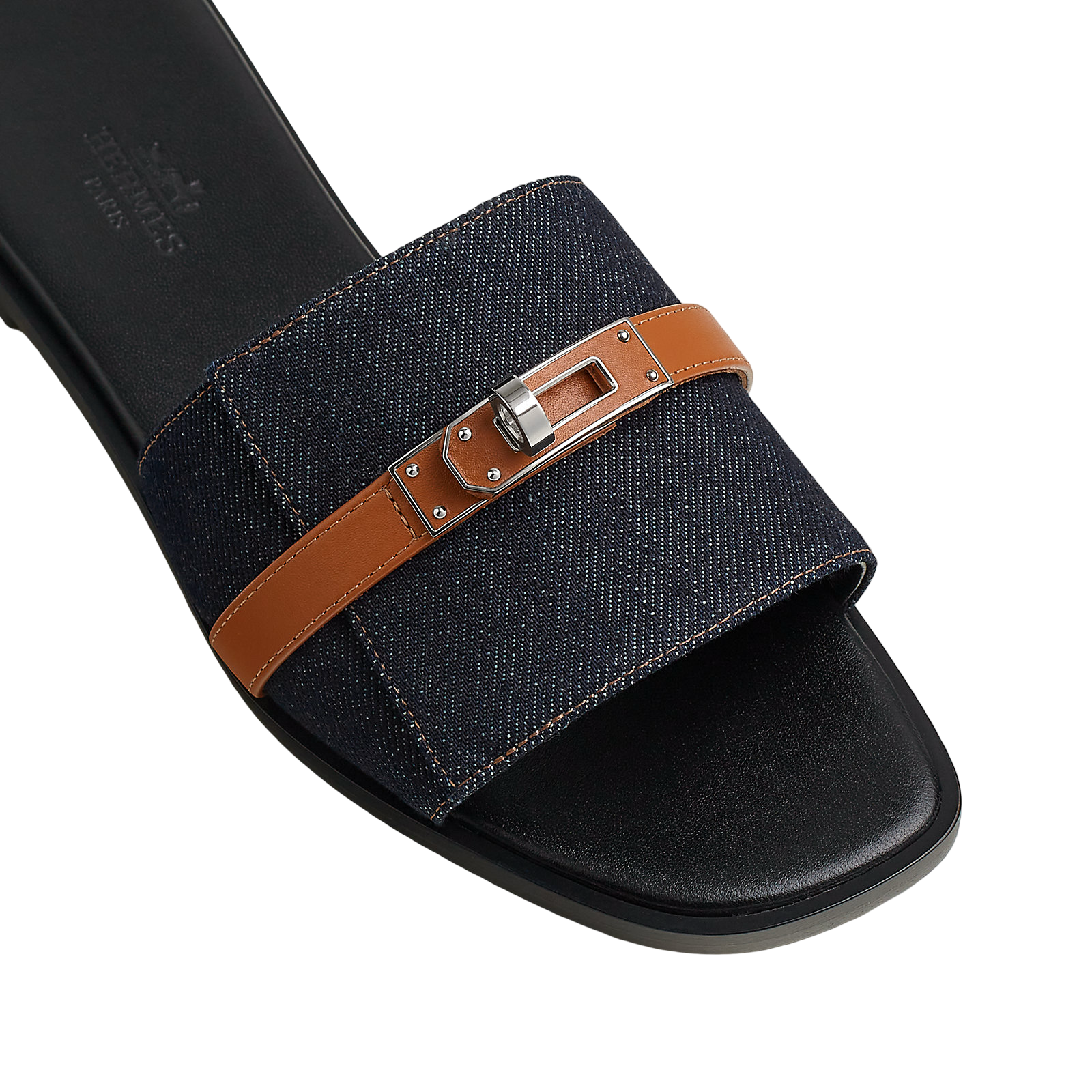 Hermes sandal Bleu Brut / Naturel