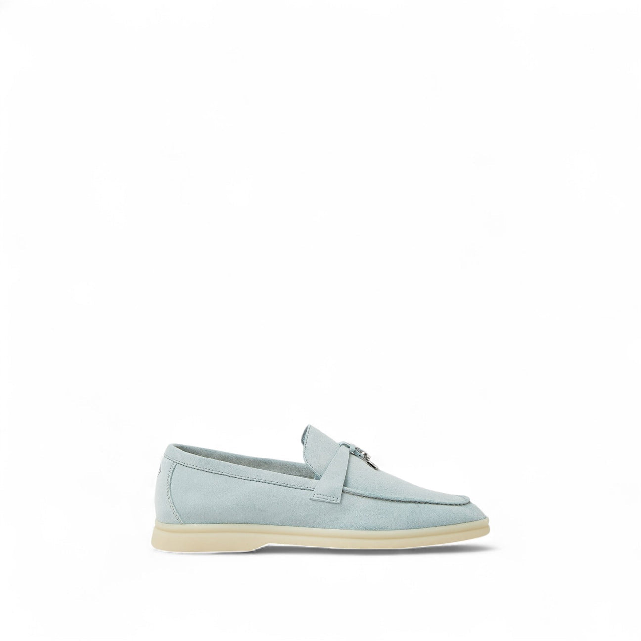 LORO PIANA SUMMER CHARMS WALK SUEDE WOMEN LIGHT BLUE LOAFER