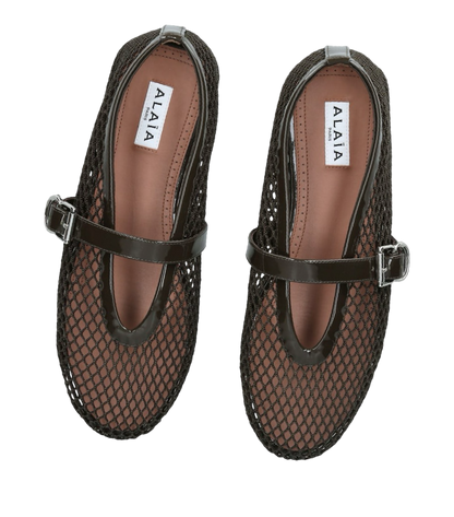 ALAÏA 
Mesh Ballet Flats black