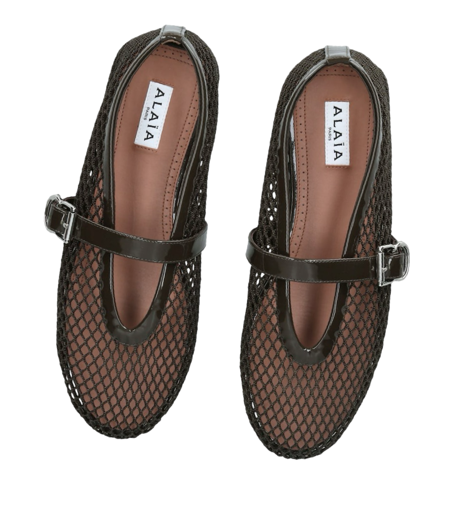ALAÏA 
Mesh Ballet Flats black