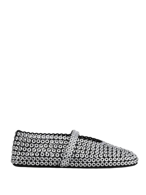 ALAÏA
Women's Grey Ballerinas Eyelet