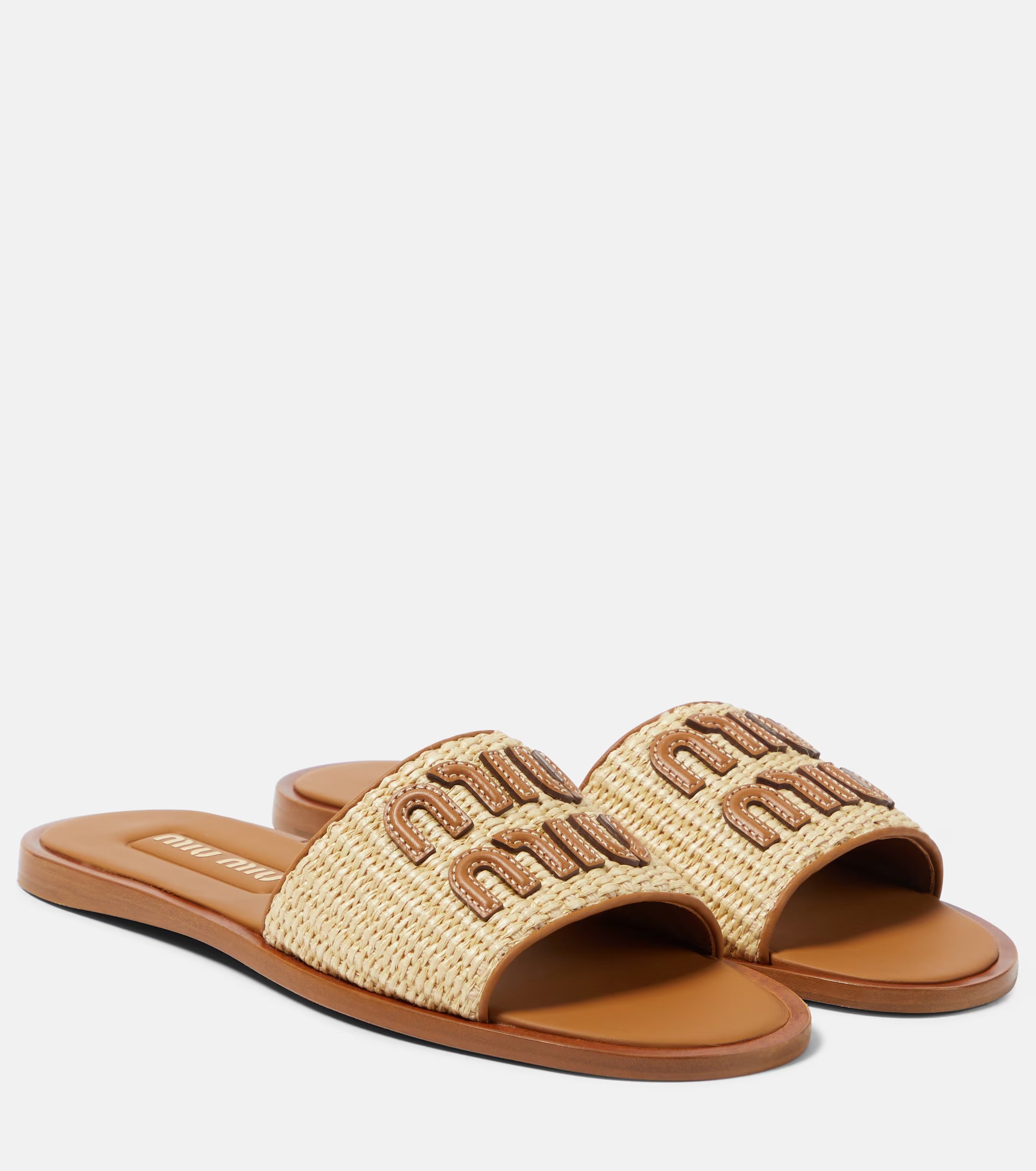 Miu Miu Canvas Sandals Naturale