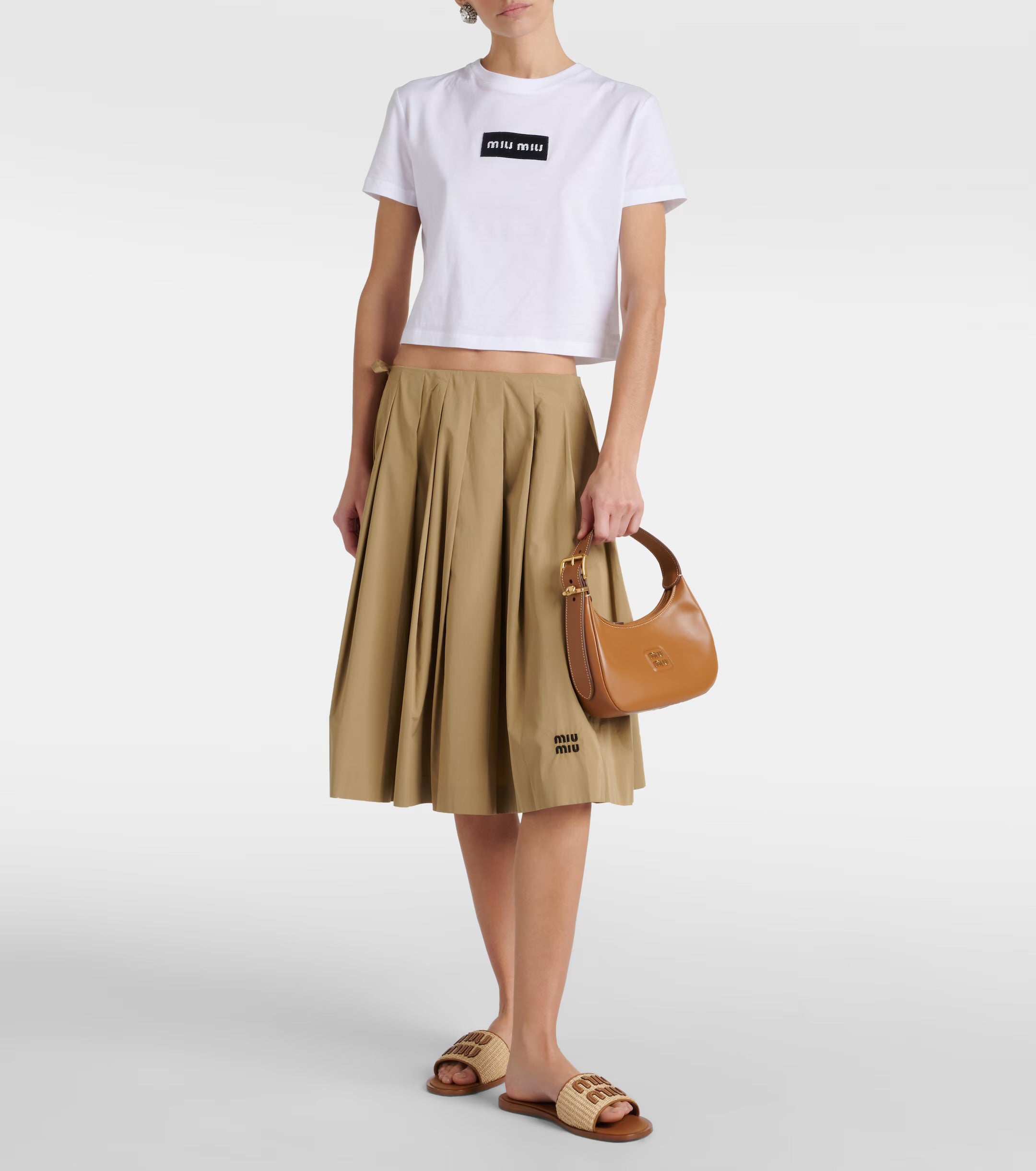 Miu Miu Canvas Sandals Naturale