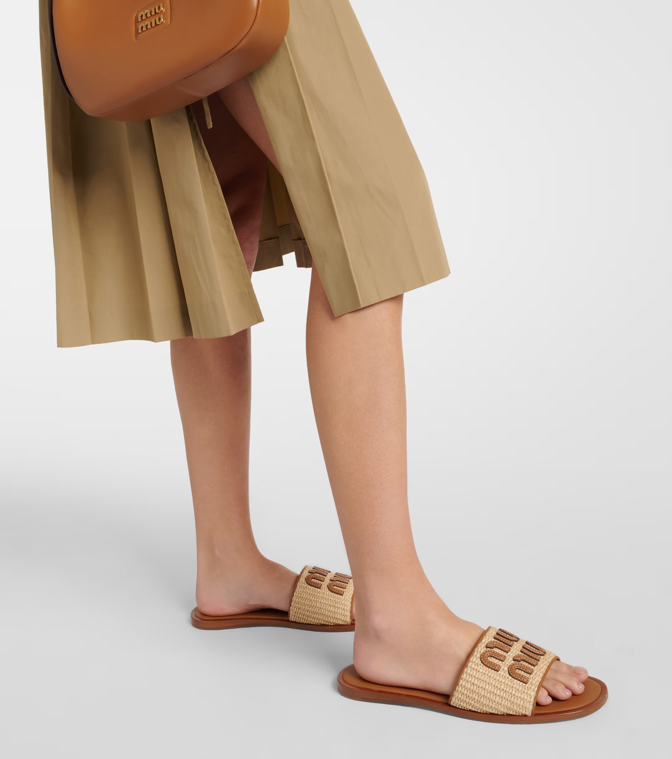 Miu Miu Canvas Sandals Naturale