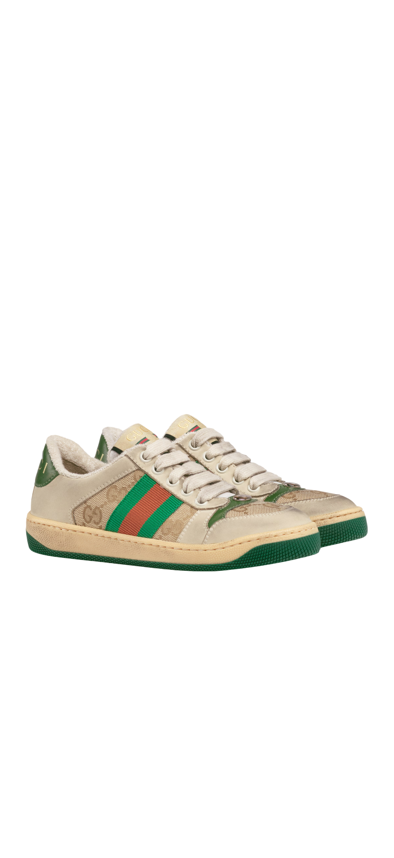 Gucci Beige/Brown GG Canvas Screener Sneakers