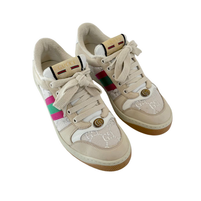 GUCCI SCREENER LEATHER SNEAKERS