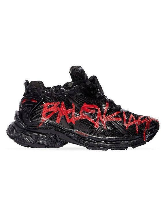 Balenciaga - Graffiti Runner Sneakers in black