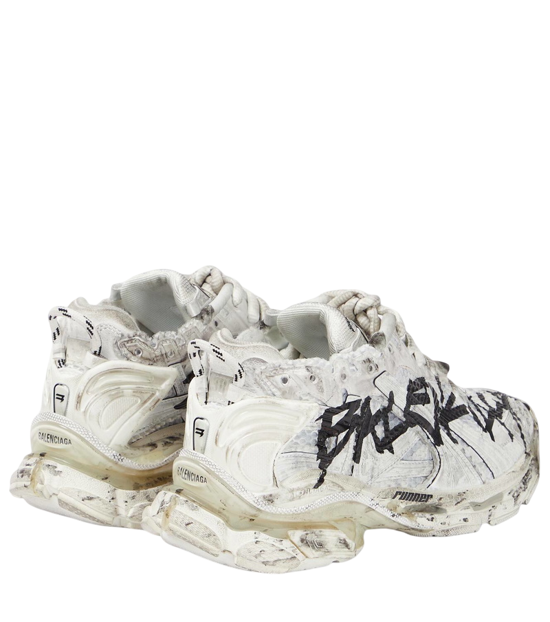 Balenciaga - Graffiti Runner Sneakers in White