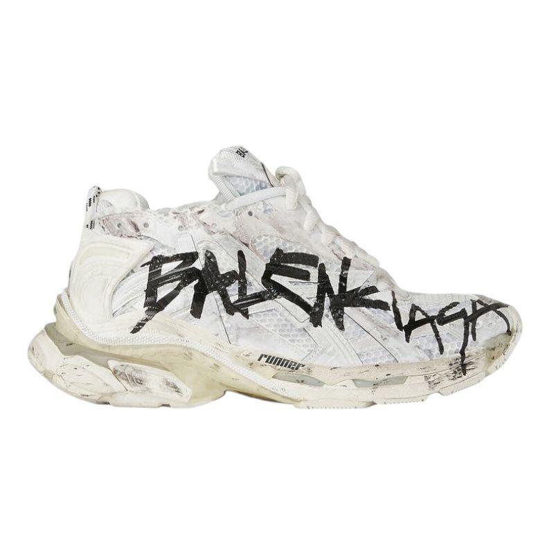 Balenciaga - Graffiti Runner Sneakers in White